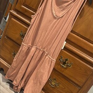 Chic Backless Tan Dress